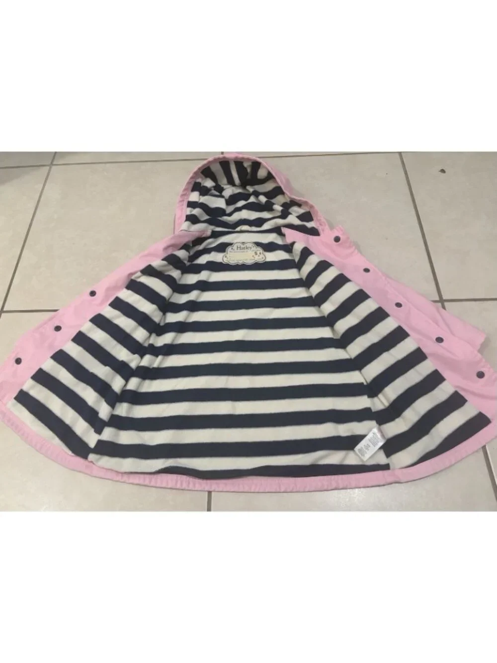 HATLEY Pink Girl’s Hooded Lined Raincoat Rain Jacket Size 5